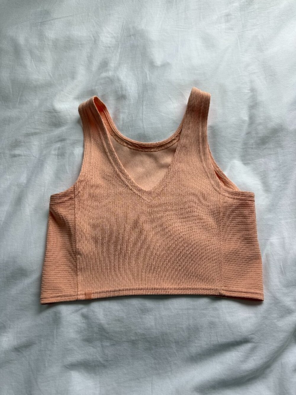 Lululemon Ribbed Modal Cropped Tank Peach Size 8
